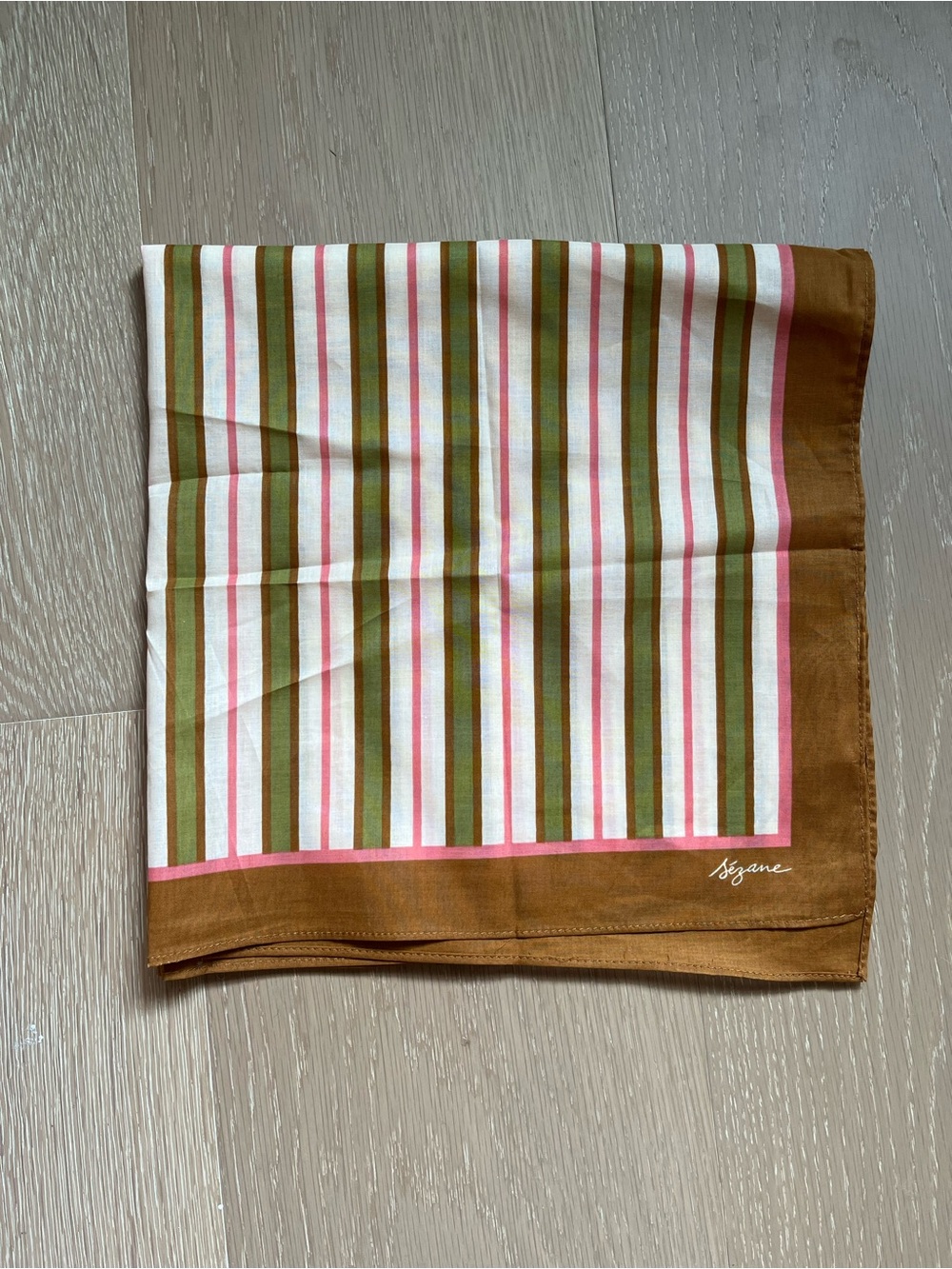 Sezane Striped Cotton Scarf